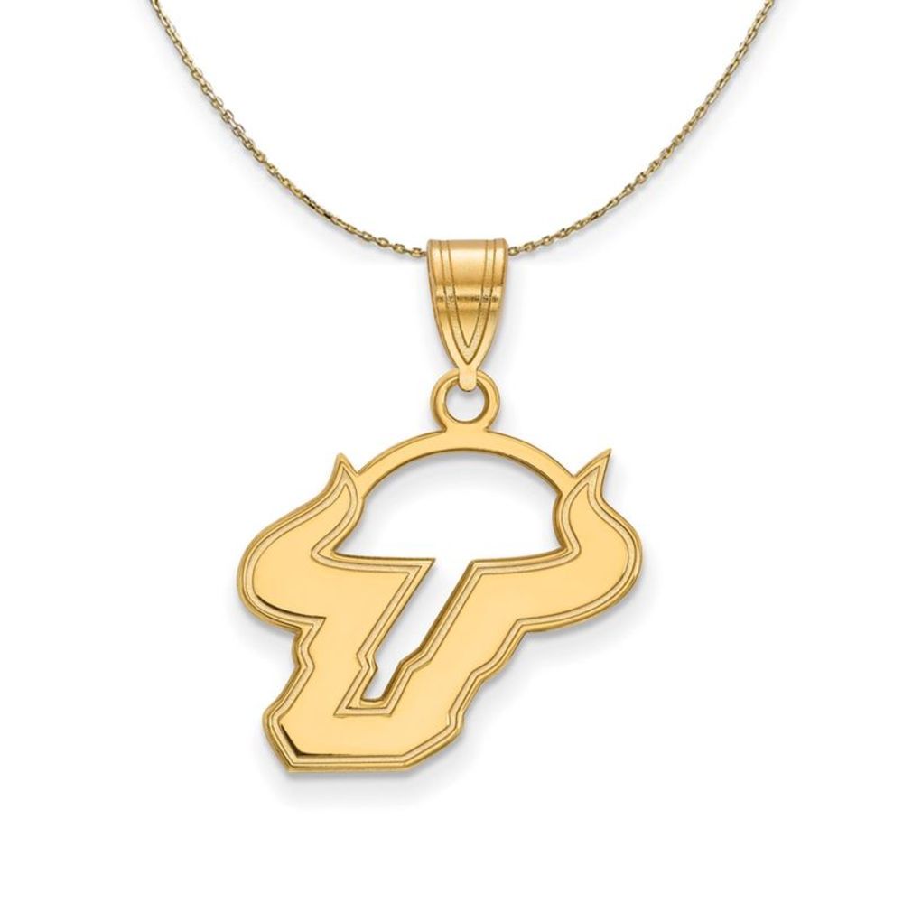 14k Yellow Gold South Florida Bulls Md Logo Necklace - 22 Inch